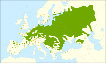 Flatterulme_Verbreitung_Europa_Karte