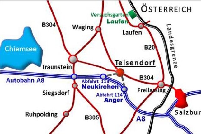 Anfahrtsskizze nach Teisendorf