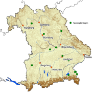 Karte der Samenplantagen in Bayern